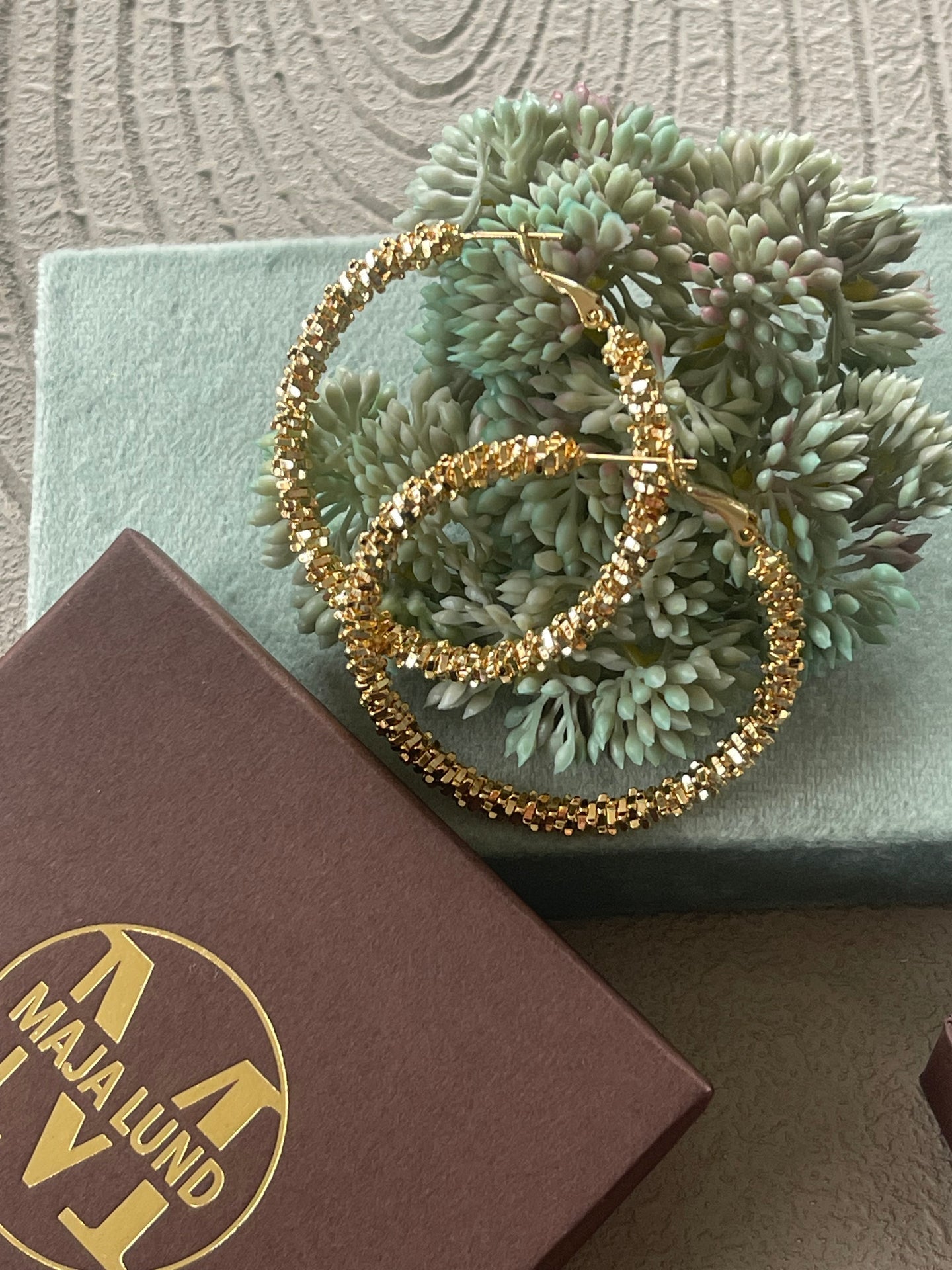 Øreringer INA Hoops Large - 18K forgylt