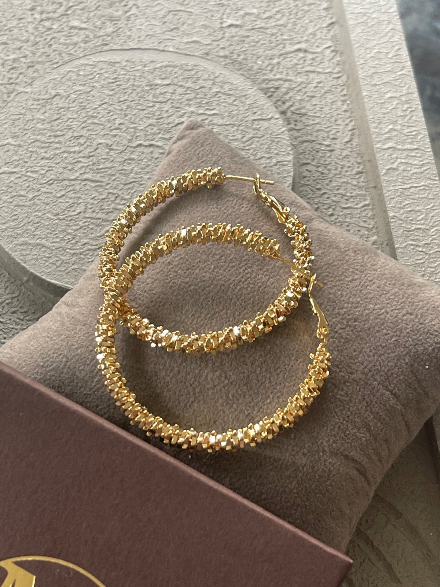 Øreringer INA Hoops Large - 18K forgylt