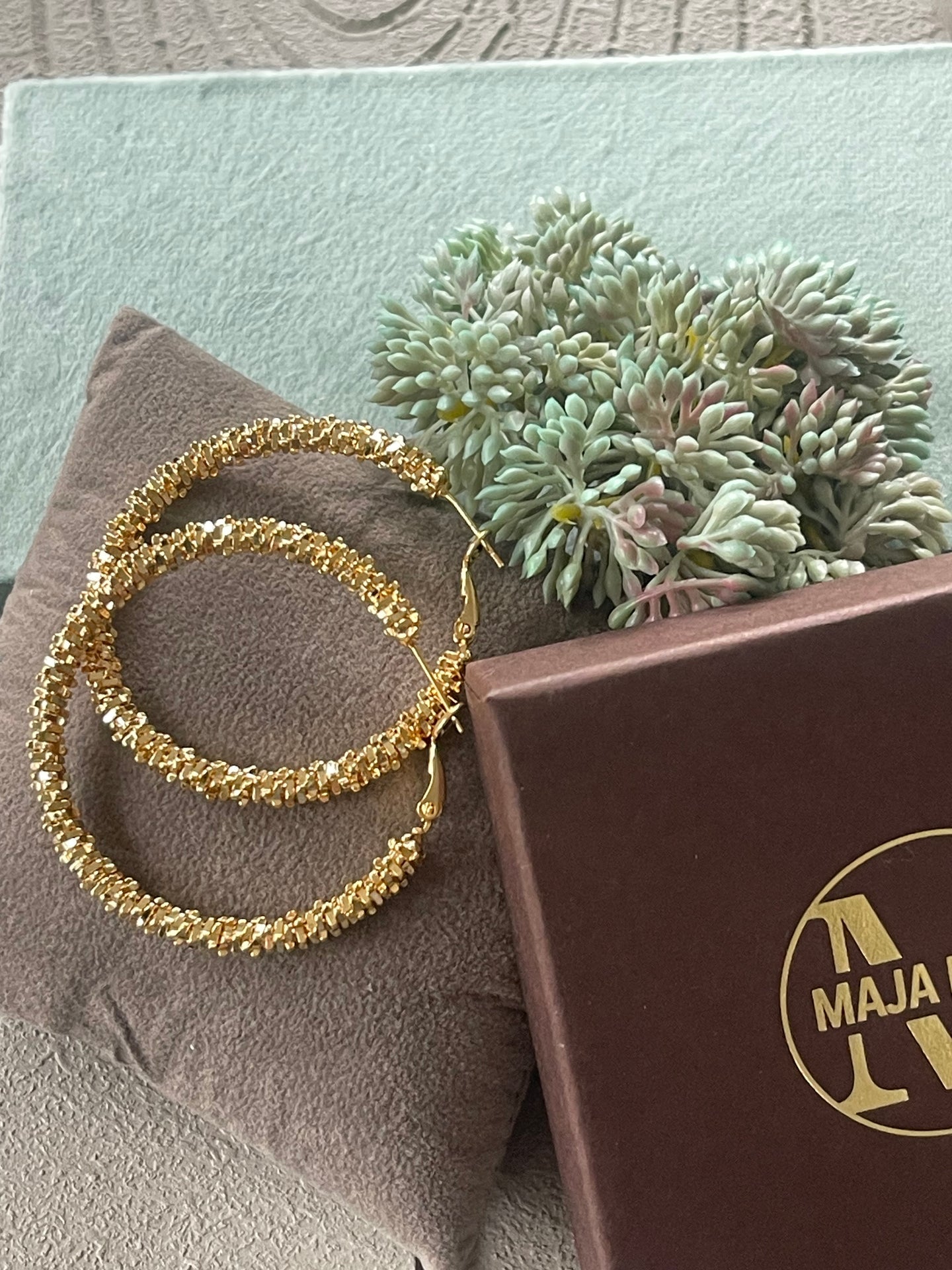 Øreringer INA Hoops Large - 18K forgylt