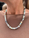 Halskjede Mary Natur/Aqua Mix