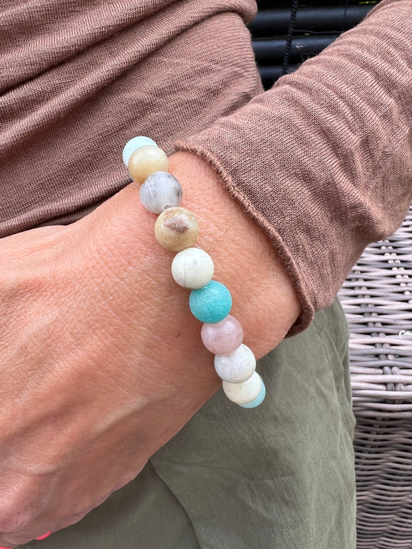 Armbånd Mary Natur/Aqua Mix