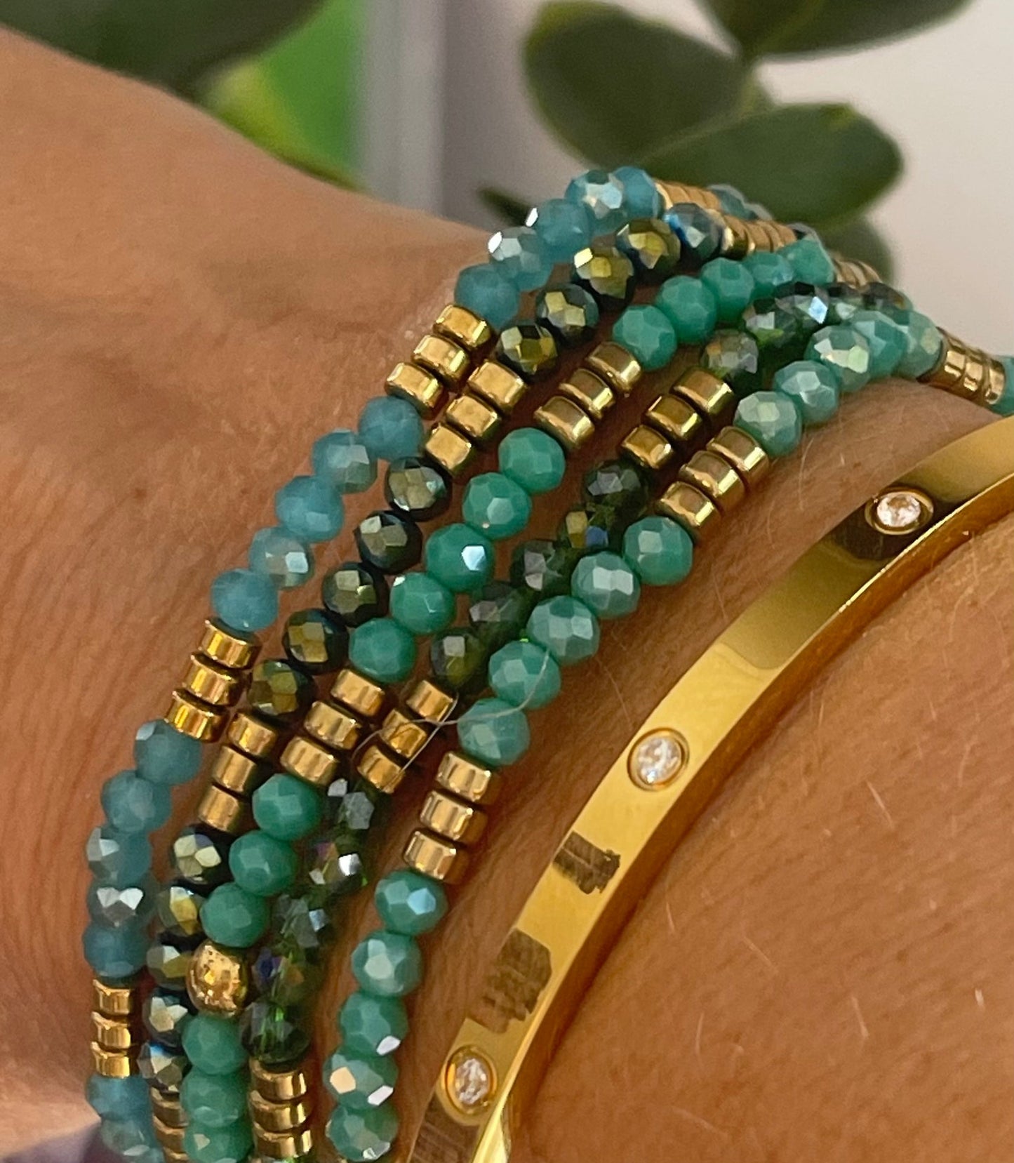 Merle-armbånd – grønn miks