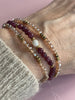 Armbånd Leah Bordeaux/Natur – Sett med 3 stk