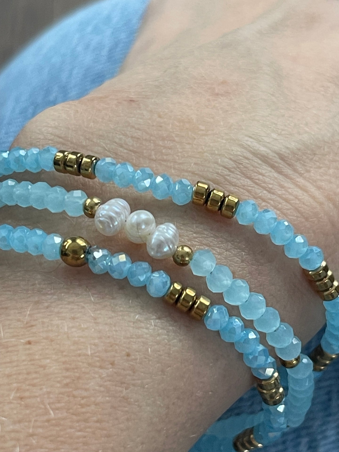 Armbånd Sarabella Soft Blue – Sett med 3 stk