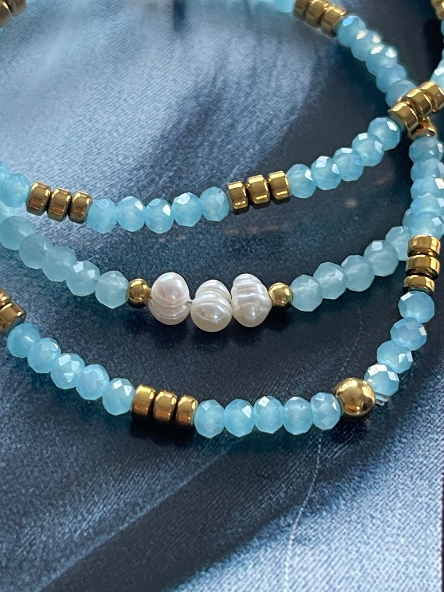 Armbånd Sarabella Soft Blue – Sett med 3 stk