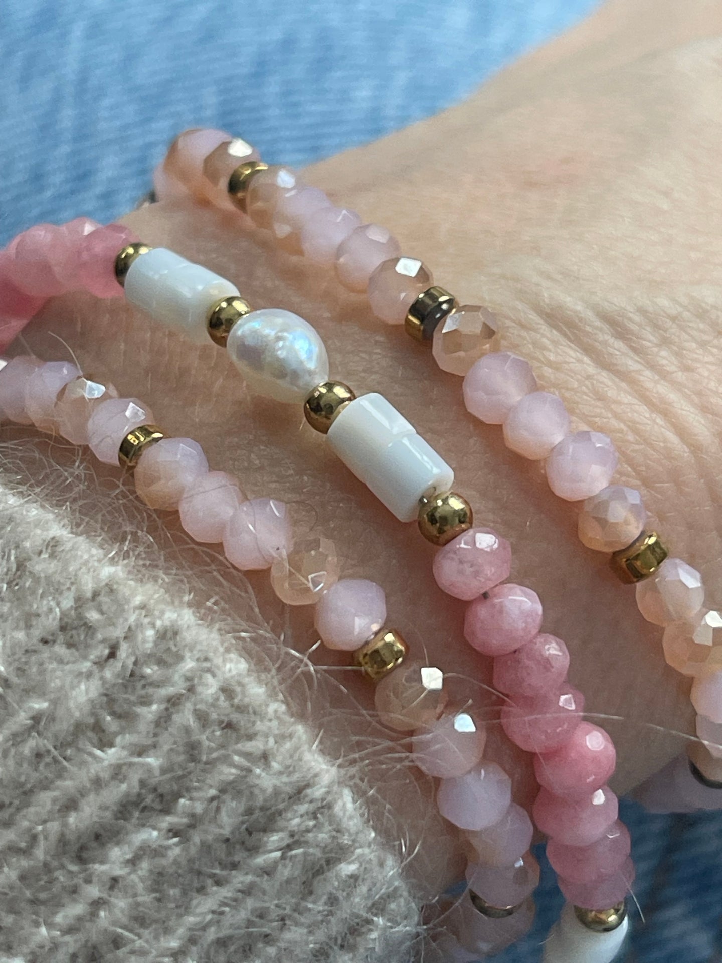 Armbånd Sarabella Soft Rose – Sett med 3 stk