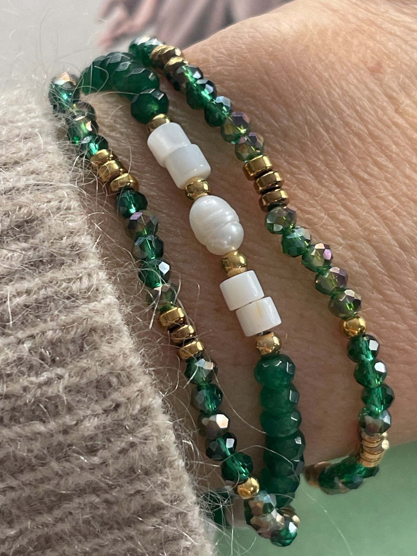 Armbånd Sarabella Emerald – Sett med 3 stk