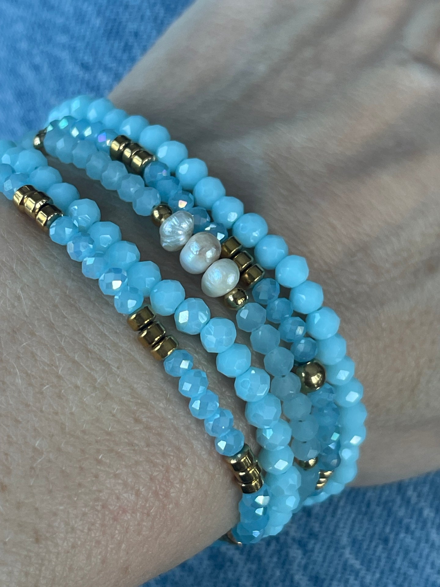 Armbånd MICHELLE Soft Blue / Mix - 5 stk