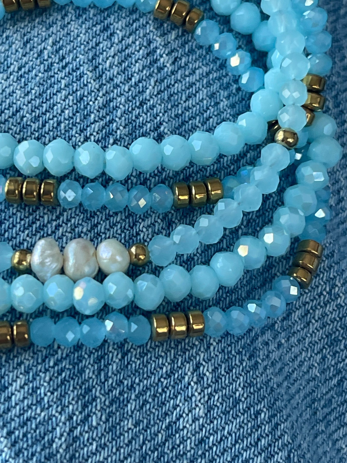 Armbånd MICHELLE Soft Blue / Mix - 5 stk