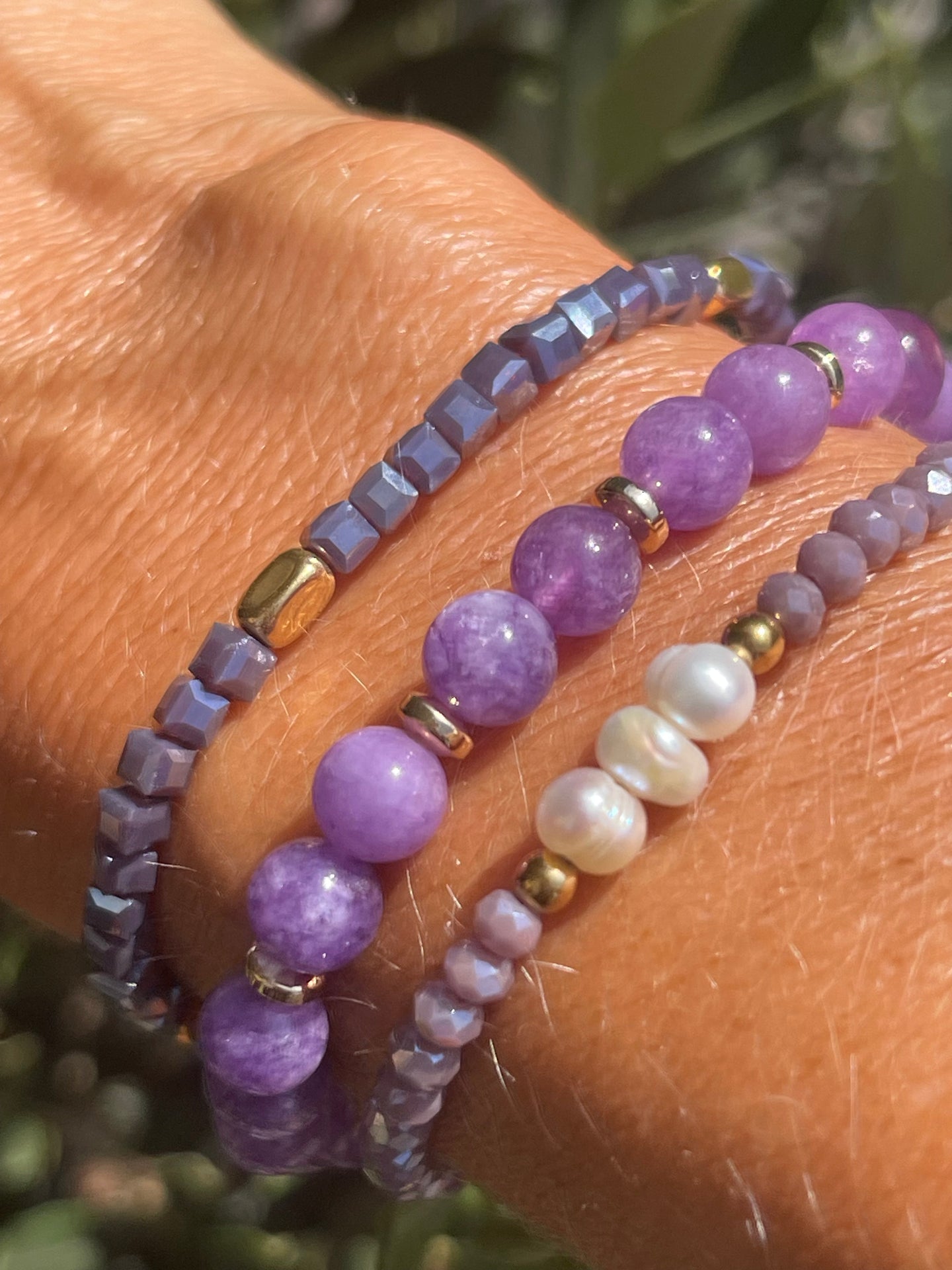 Armbånd GISELE Lavendel – Sett med 3 stk