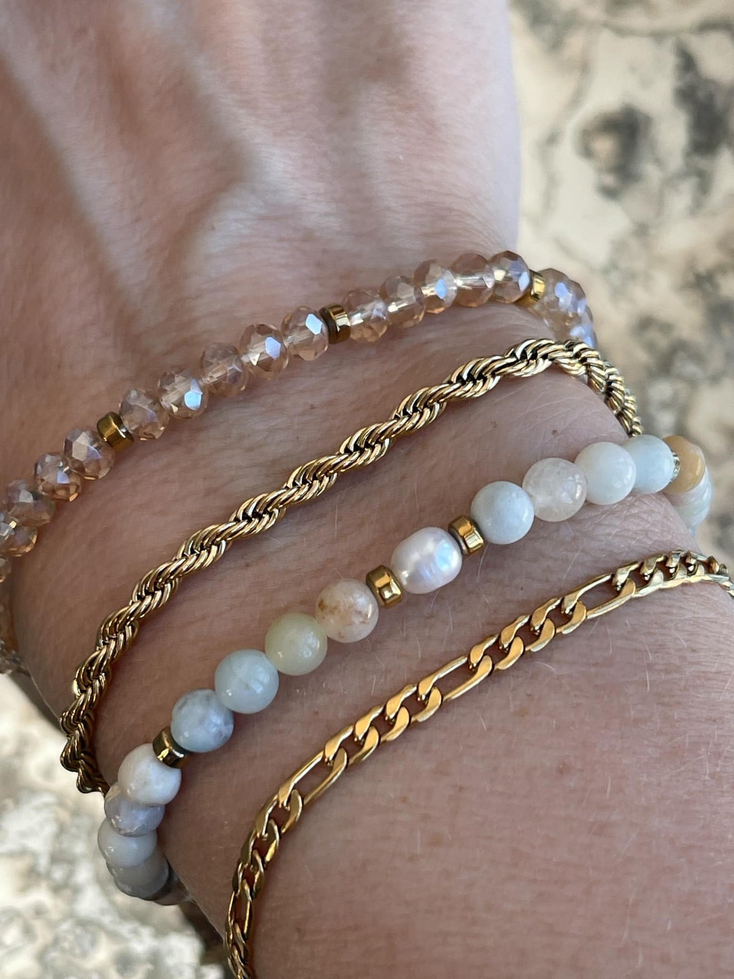 Armbånd Erika Natur - Sett med 4 armbånd