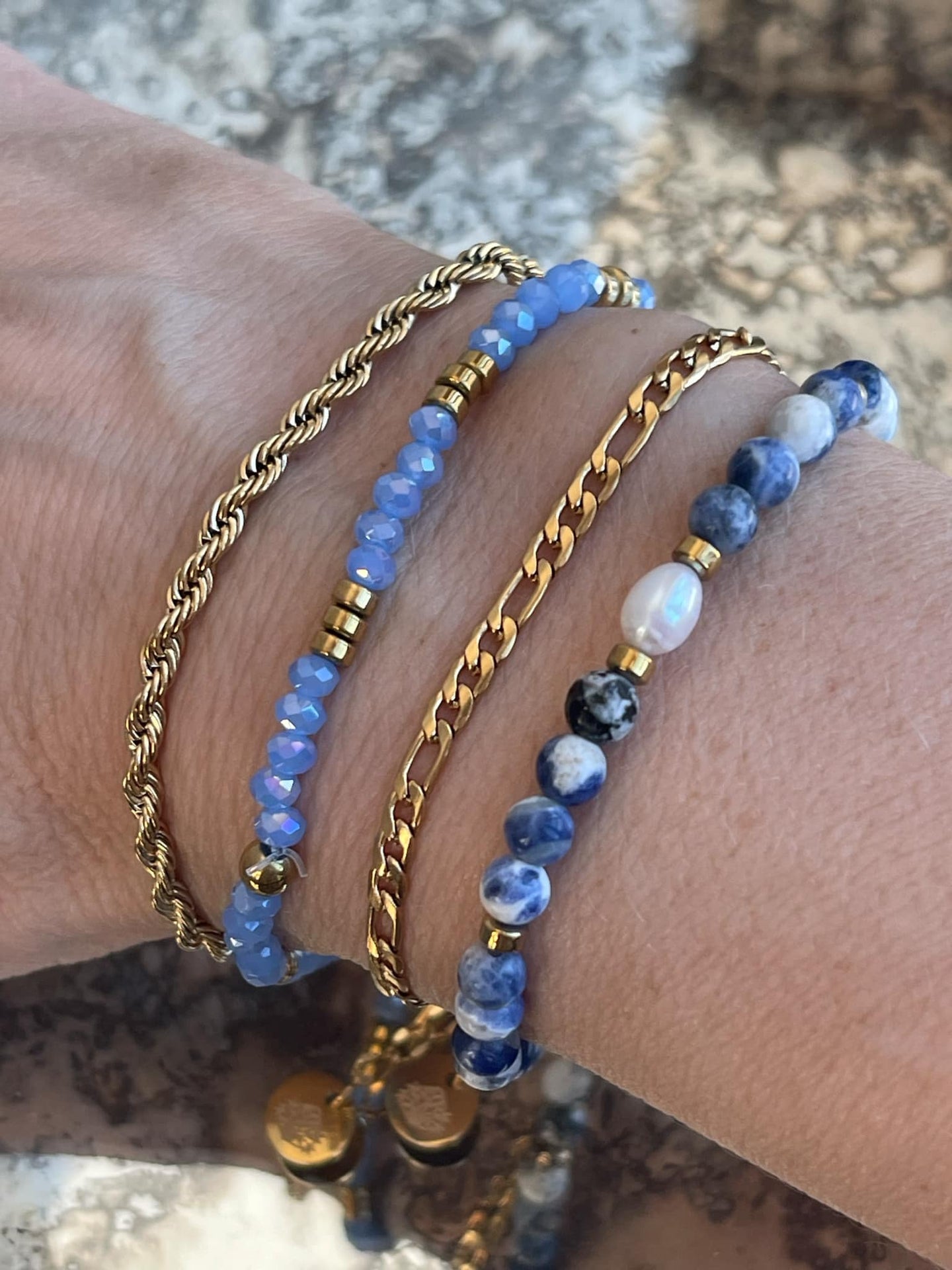 Armbånd Erika Blue - Sett med 4 armbånd