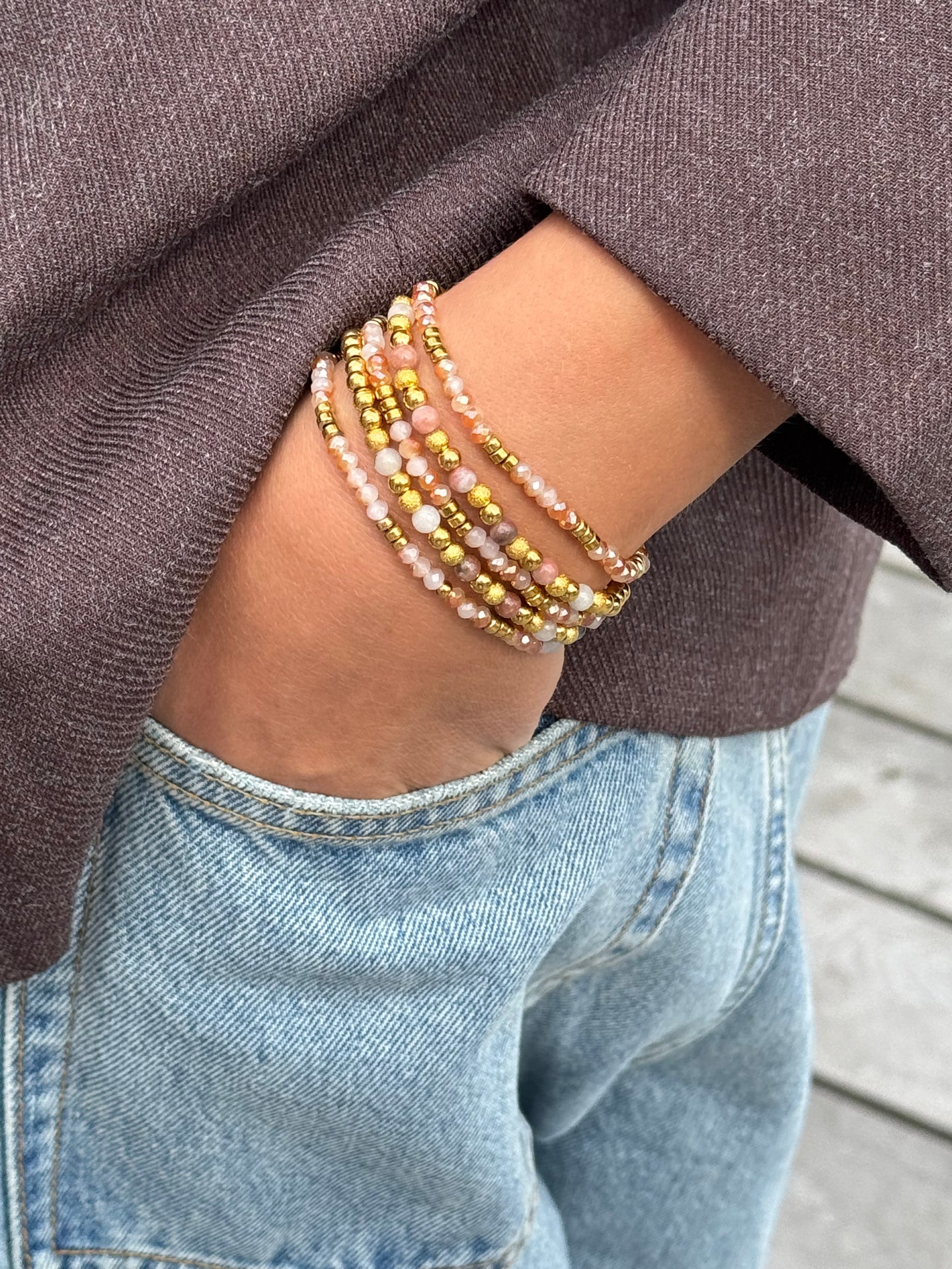 Armbånd Ofelia Natur - Sett med 5 armbånd