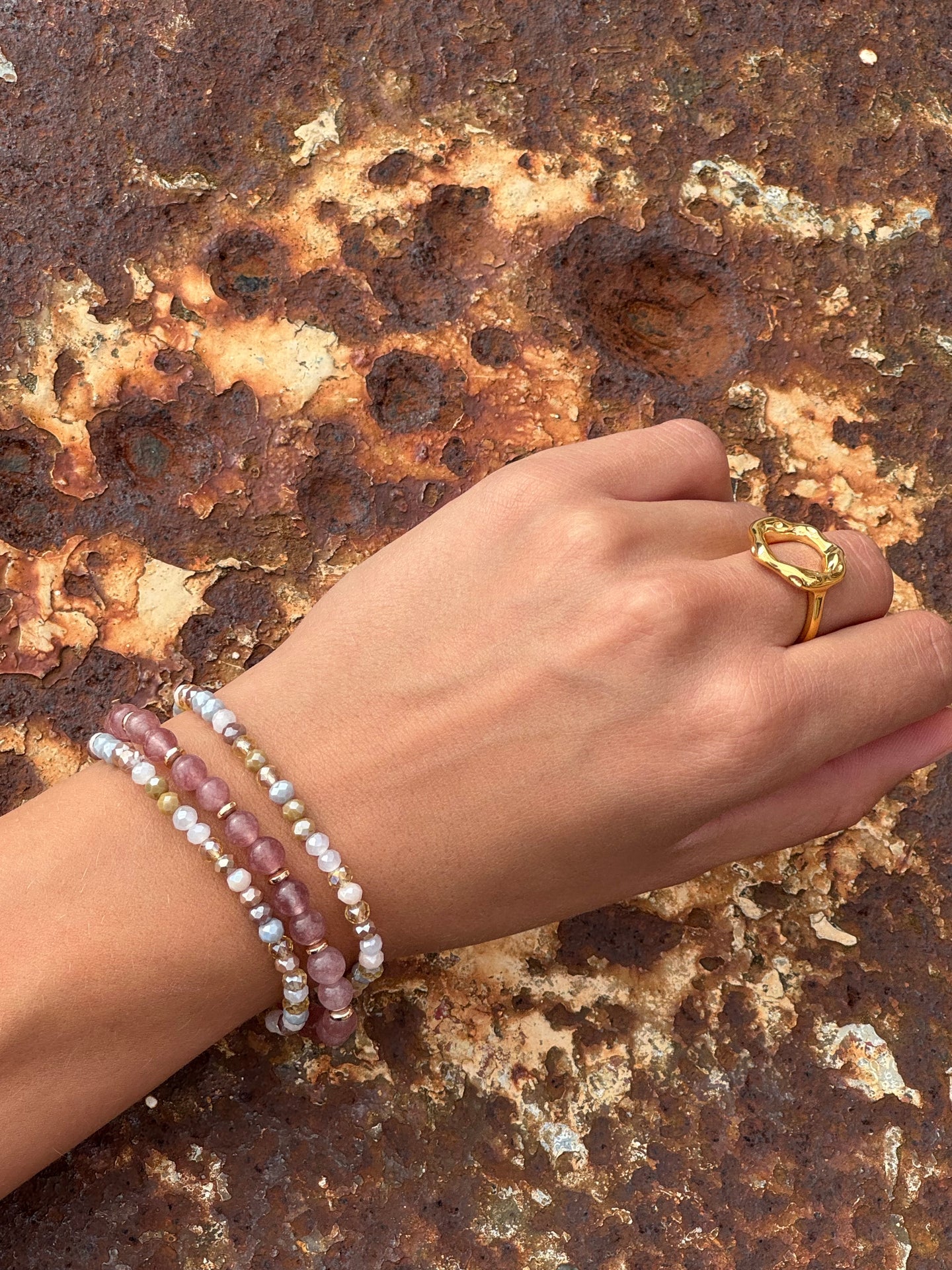 Armbånd Luna Vintage Rose – Sett med 3 stk