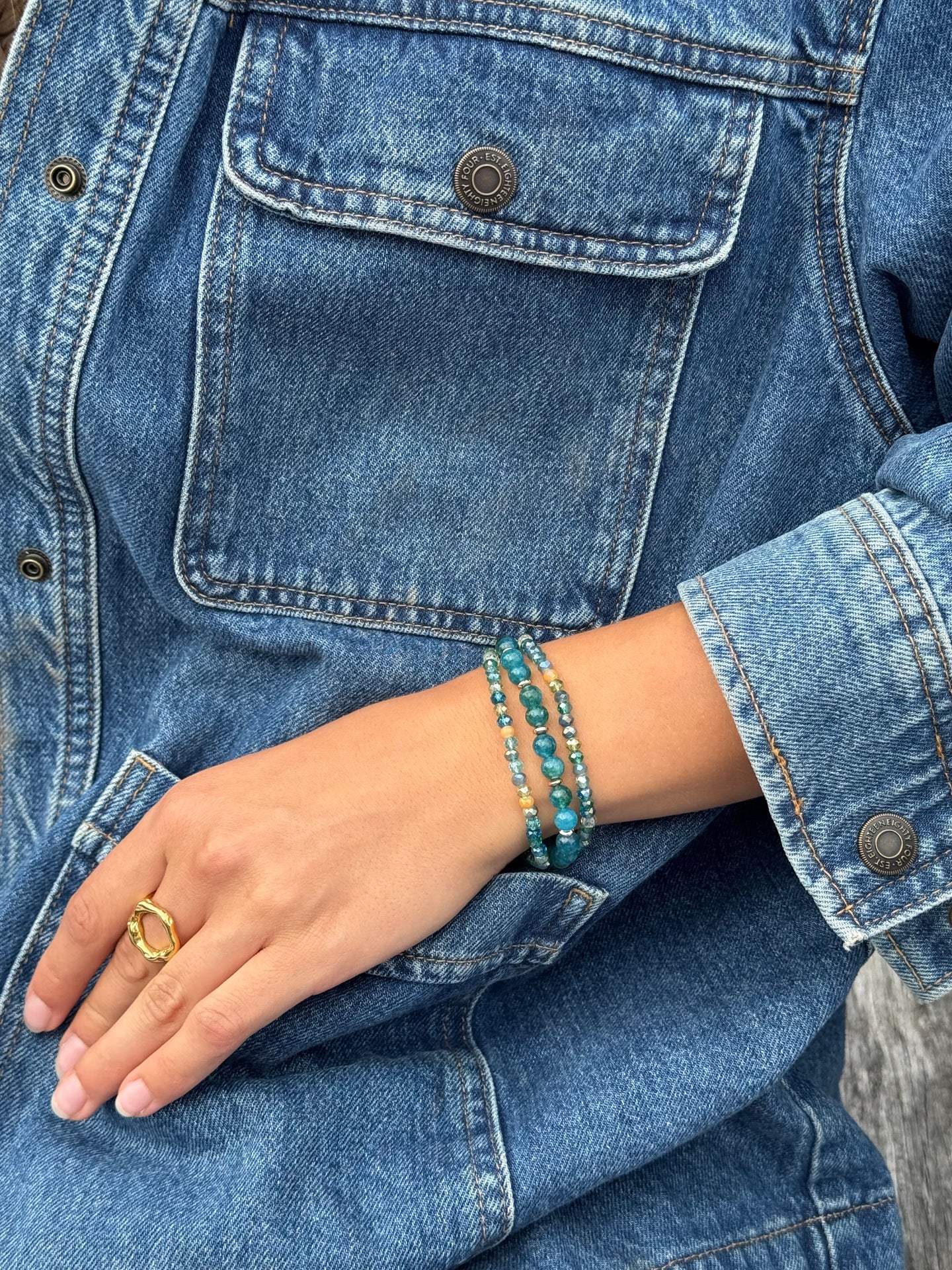 Armbånd Luna Sea Green – Sett med 3 stk