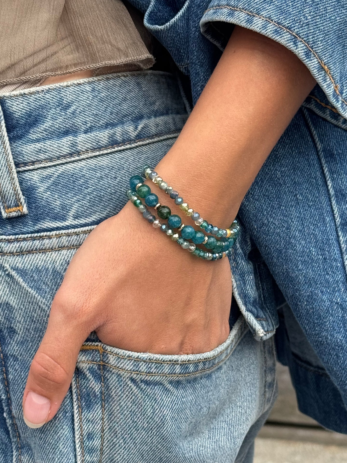 Armbånd Luna Sea Green – Sett med 3 stk