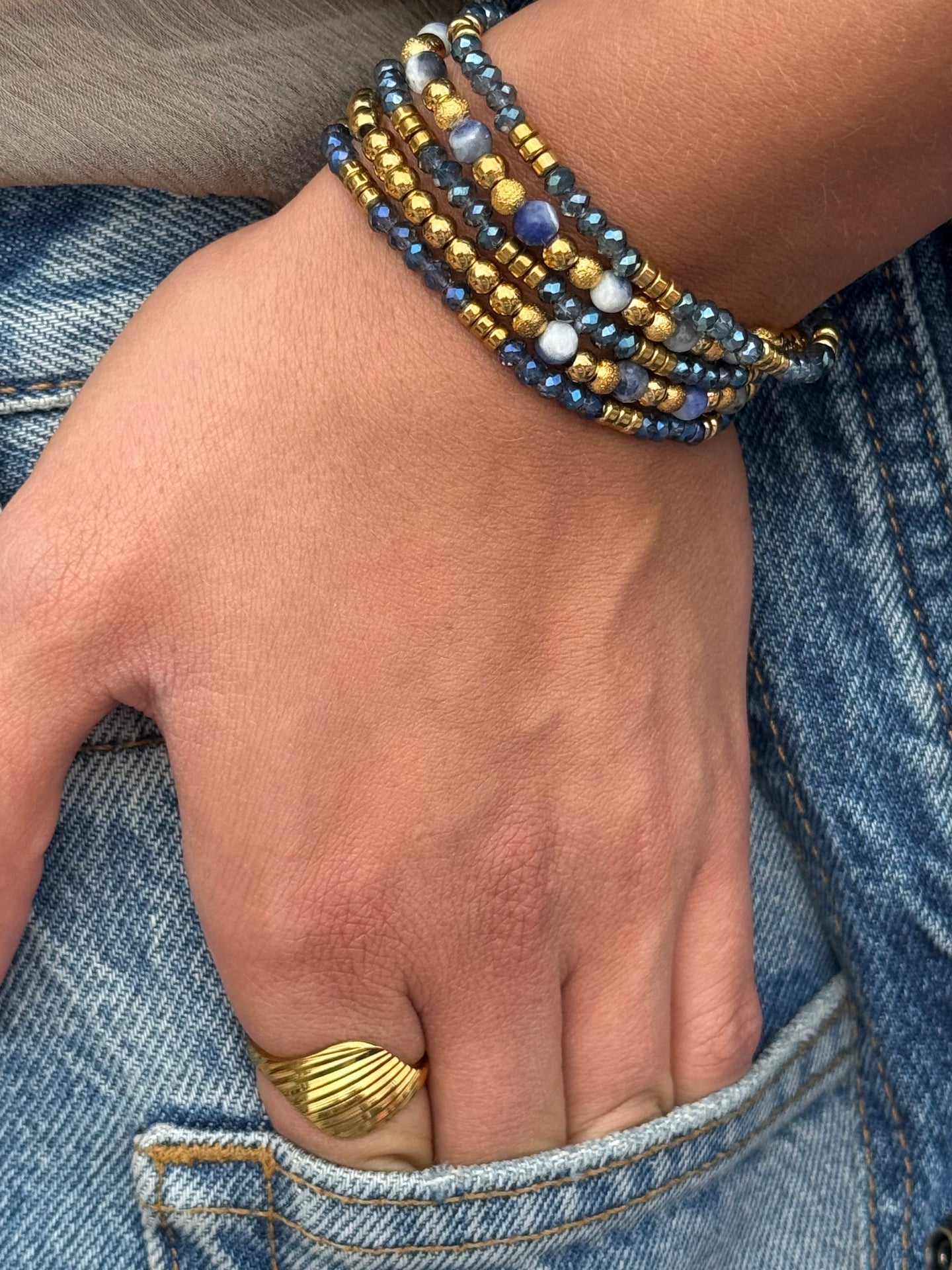 Armbånd Ofelia Navy - Sett med 5 armbånd