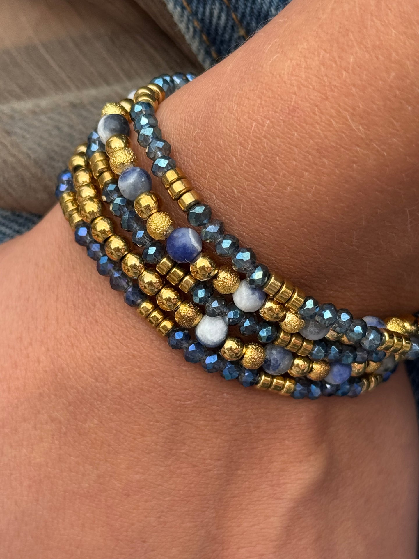 Armbånd Ofelia Navy - Sett med 5 armbånd