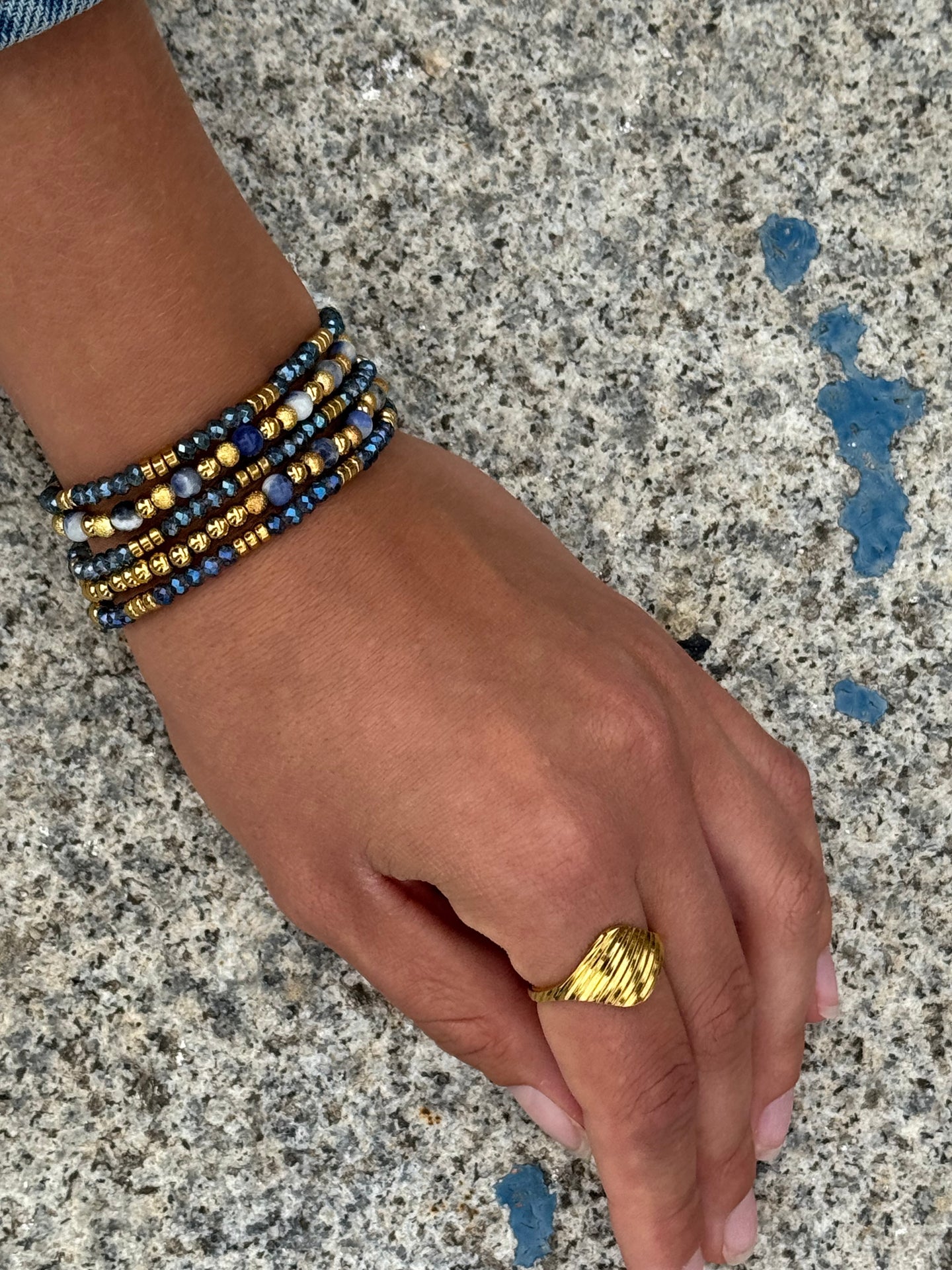 Armbånd Ofelia Navy - Sett med 5 armbånd