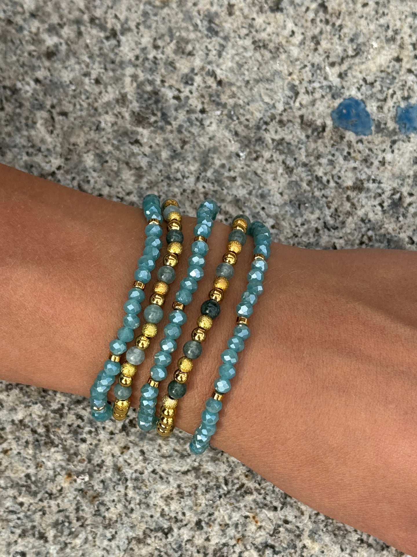 Armbånd Ofelia Aqua - Sett med 5 armbånd