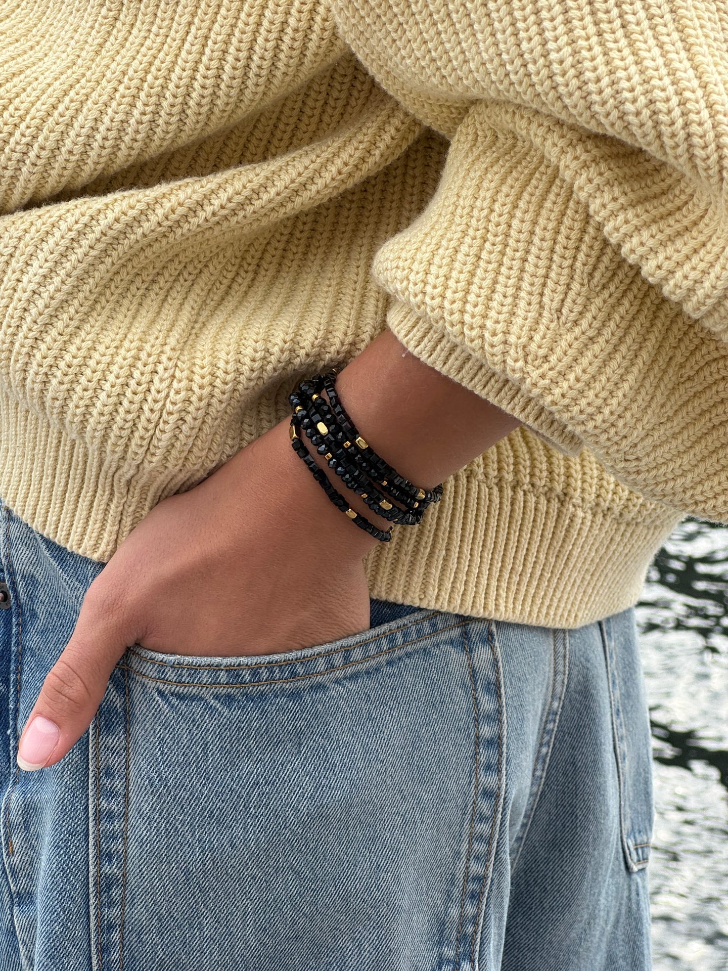 Armbånd Merle Sort mix - Sett med 5 stk