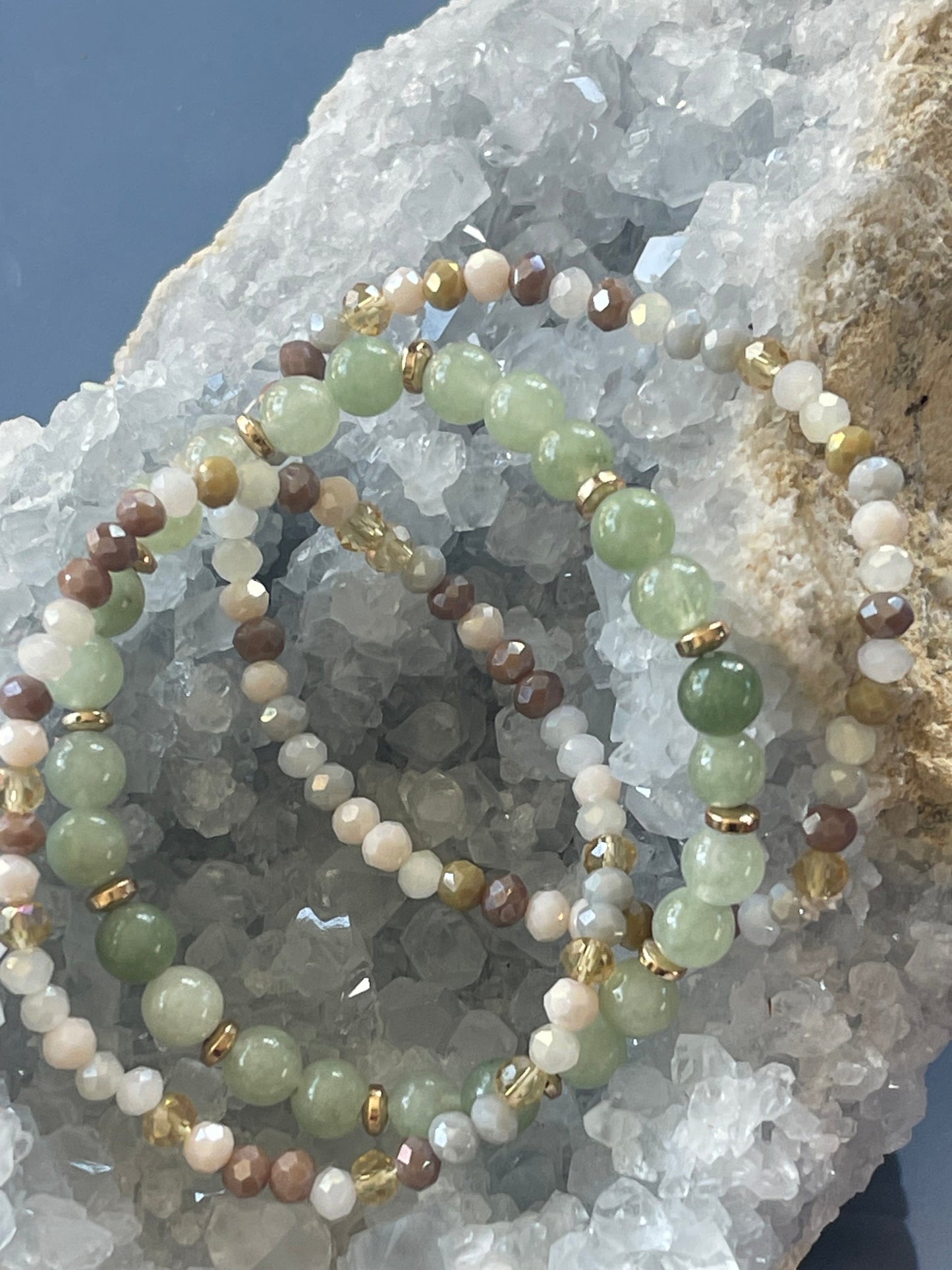 Armbånd Luna Jade Green – Sett med 3 stk