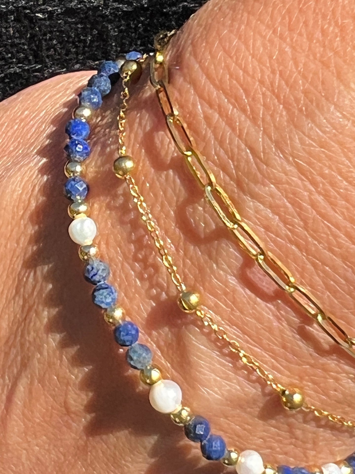 Lilja armbåndsett med 3 stk - Ekte ferskvannsperler