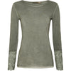 Bluse BASIS med blondedetaljer – Military