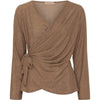 Omslagsbluse med glimmer - Gold