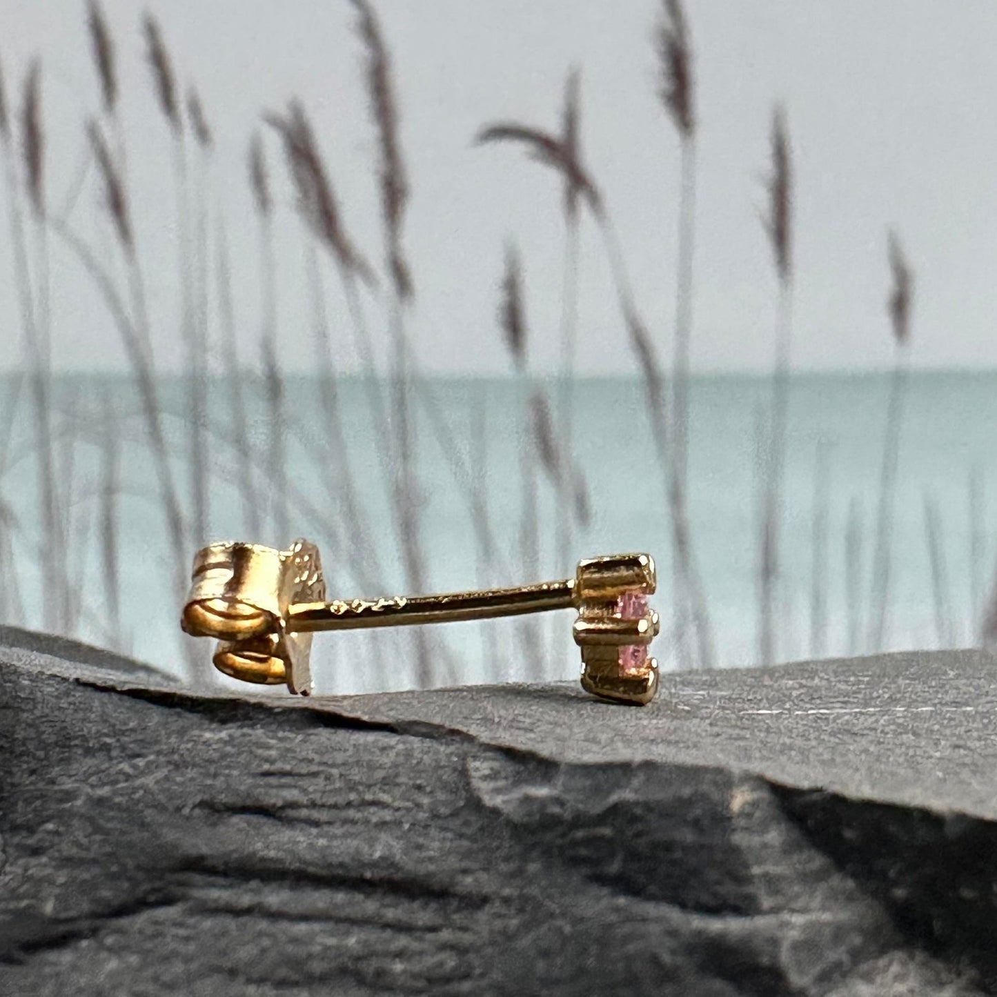 Ørestikk Single GIA Pink 18K forgylt – 1 stk