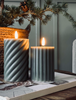 LED bloklys / Design – 2 stk Grønn stripet