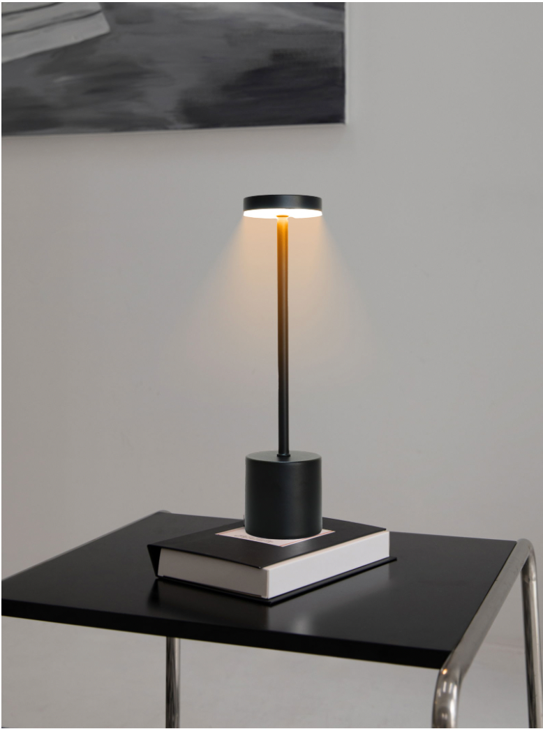 Touch bordlampe i svart