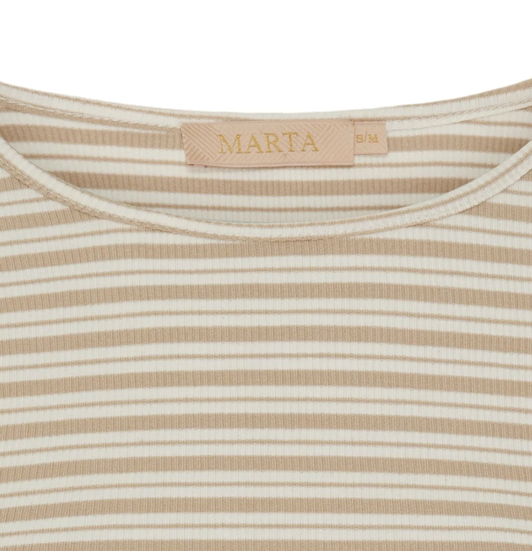 Bluse Christel strib - Beige / Cream