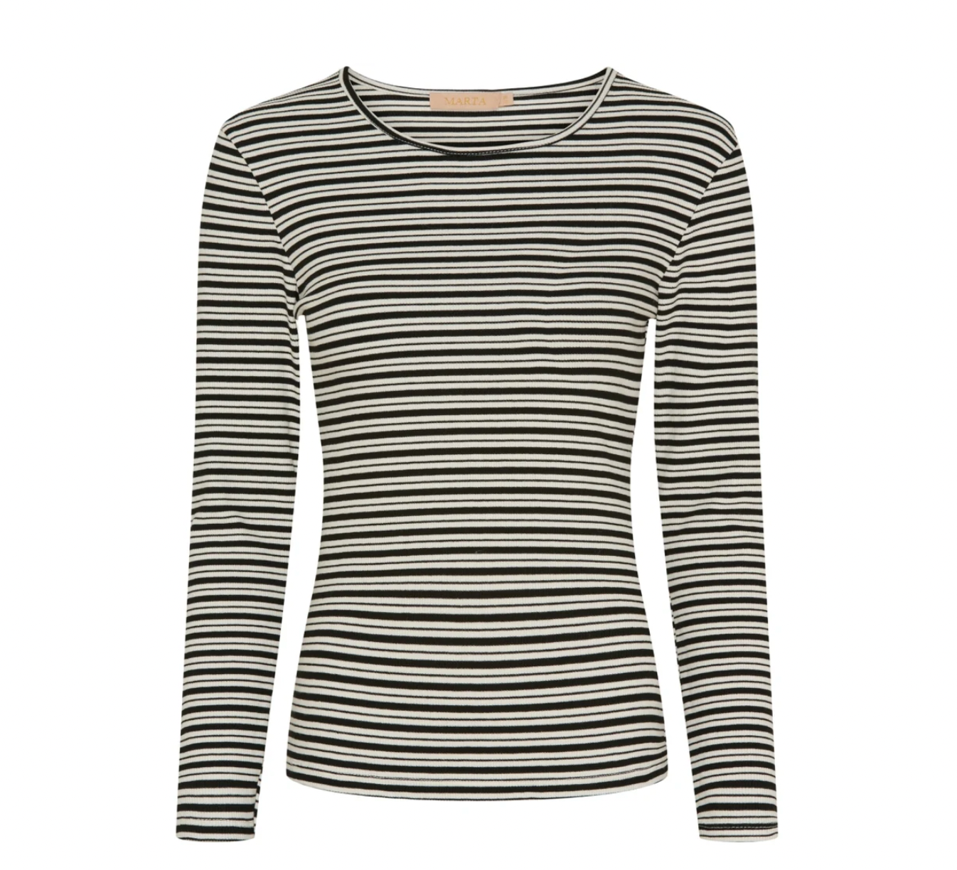 Bluse Christel strib - Svart / Krem
