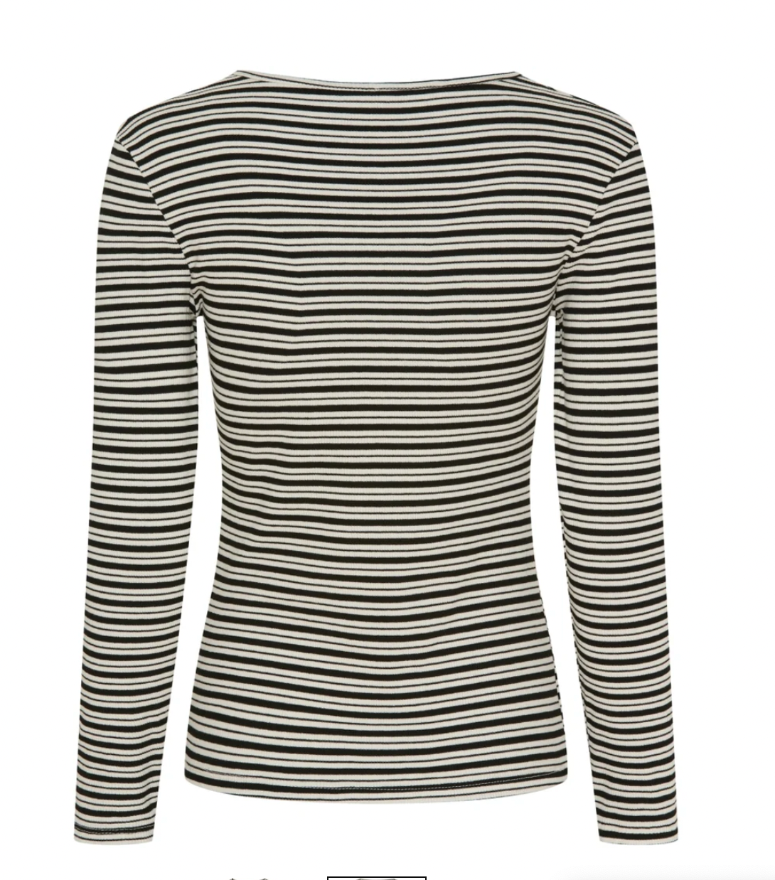 Bluse Christel strib - Svart / Krem