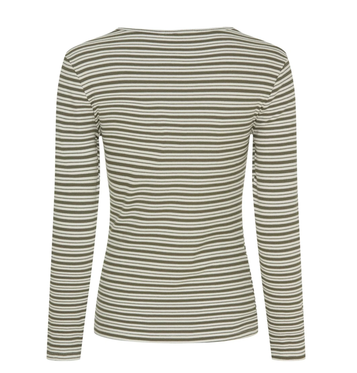 Bluse Christel stripete - Kaki / Cream