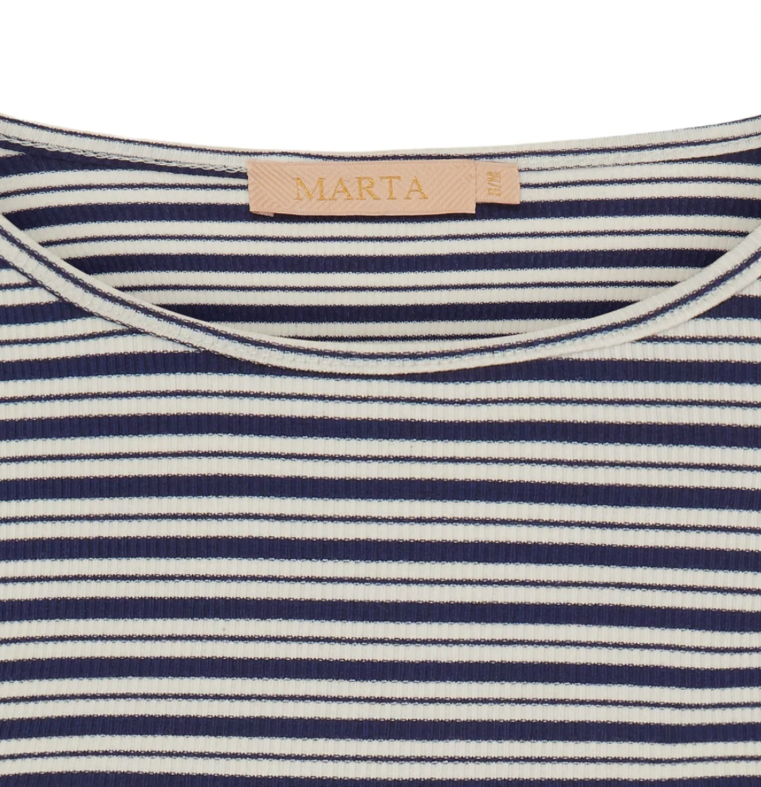 Bluse Christel stripet - Navy / Creme