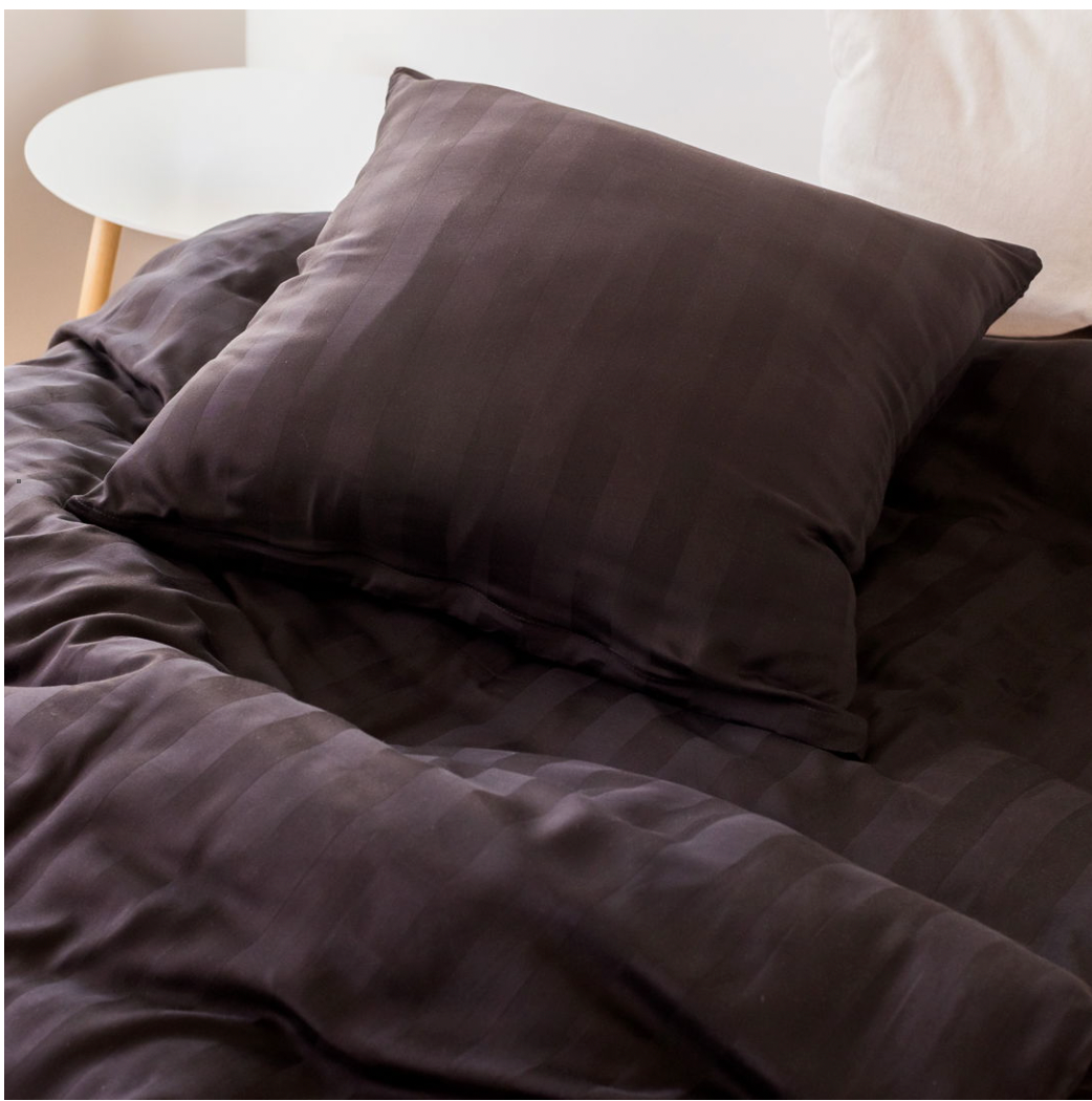 Bambus sateng sengetøy, brun, 140x200 - 63x60