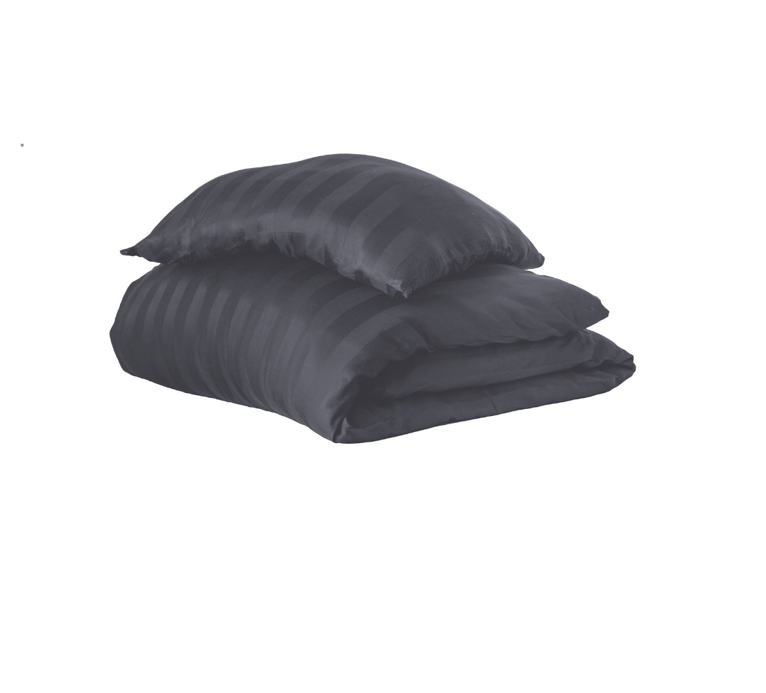 Bambus sateng sengesett, koksgrå, 140x220 - 63x60