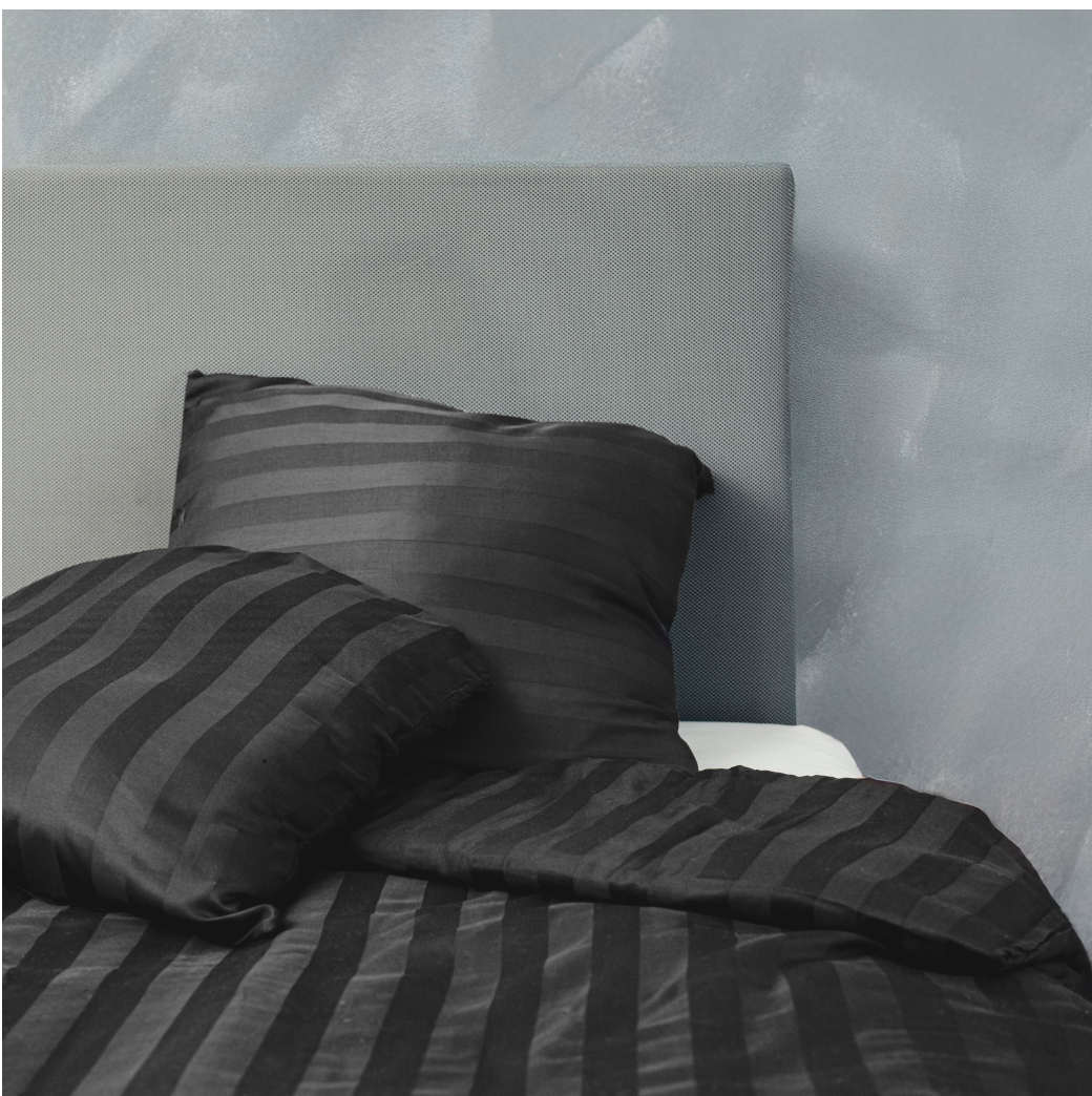 Bambus satin sengesett, koksgrå, 140x200 - 63x60