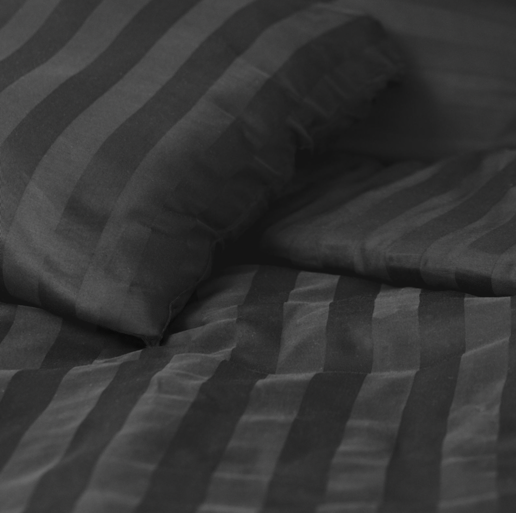 Bambus satin sengesett, koksgrå, 140x200 - 63x60