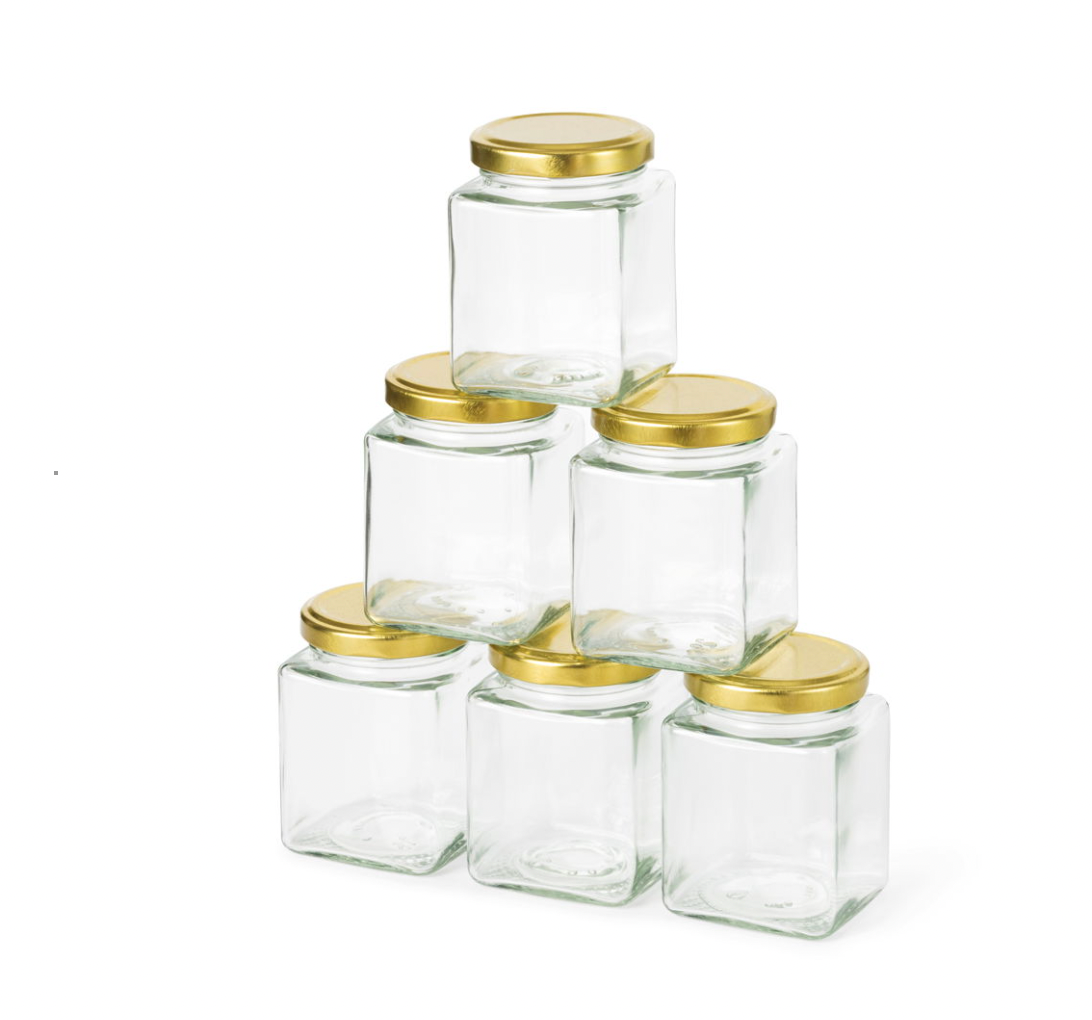Krydderglass med metallokk - pakke med 6 stk