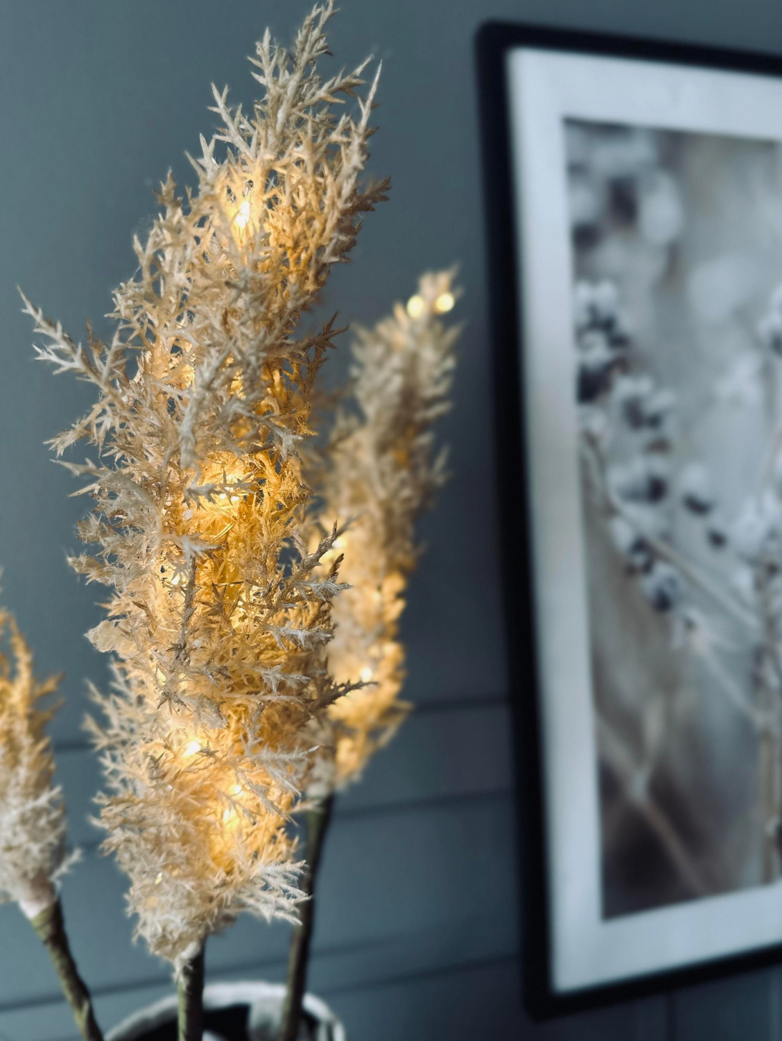 Pampas med LED-lys - 118 cm