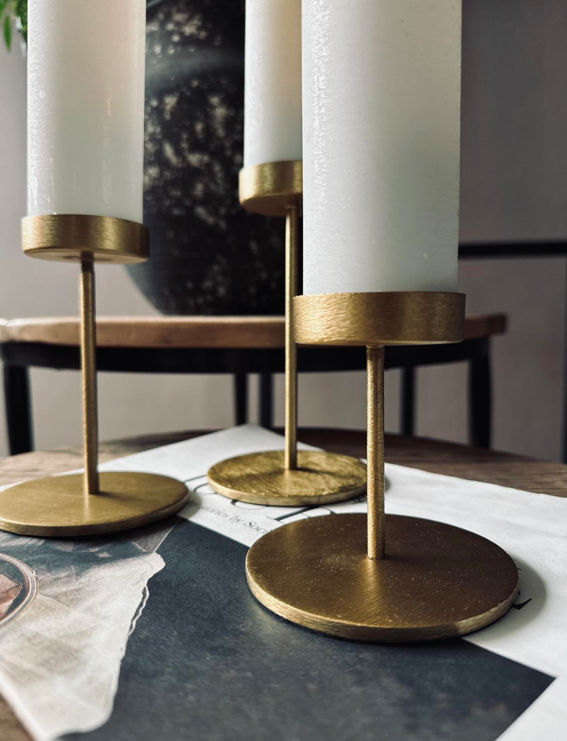 Lysestakesett til bloklys – Golden Liva