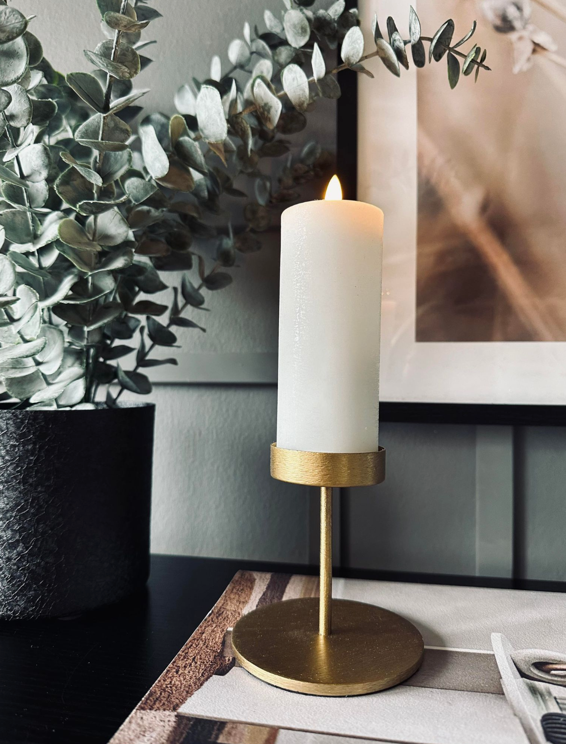 Lysestakesett til bloklys – Golden Liva