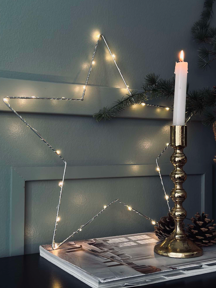 LED-stjerne Sølv 30 cm