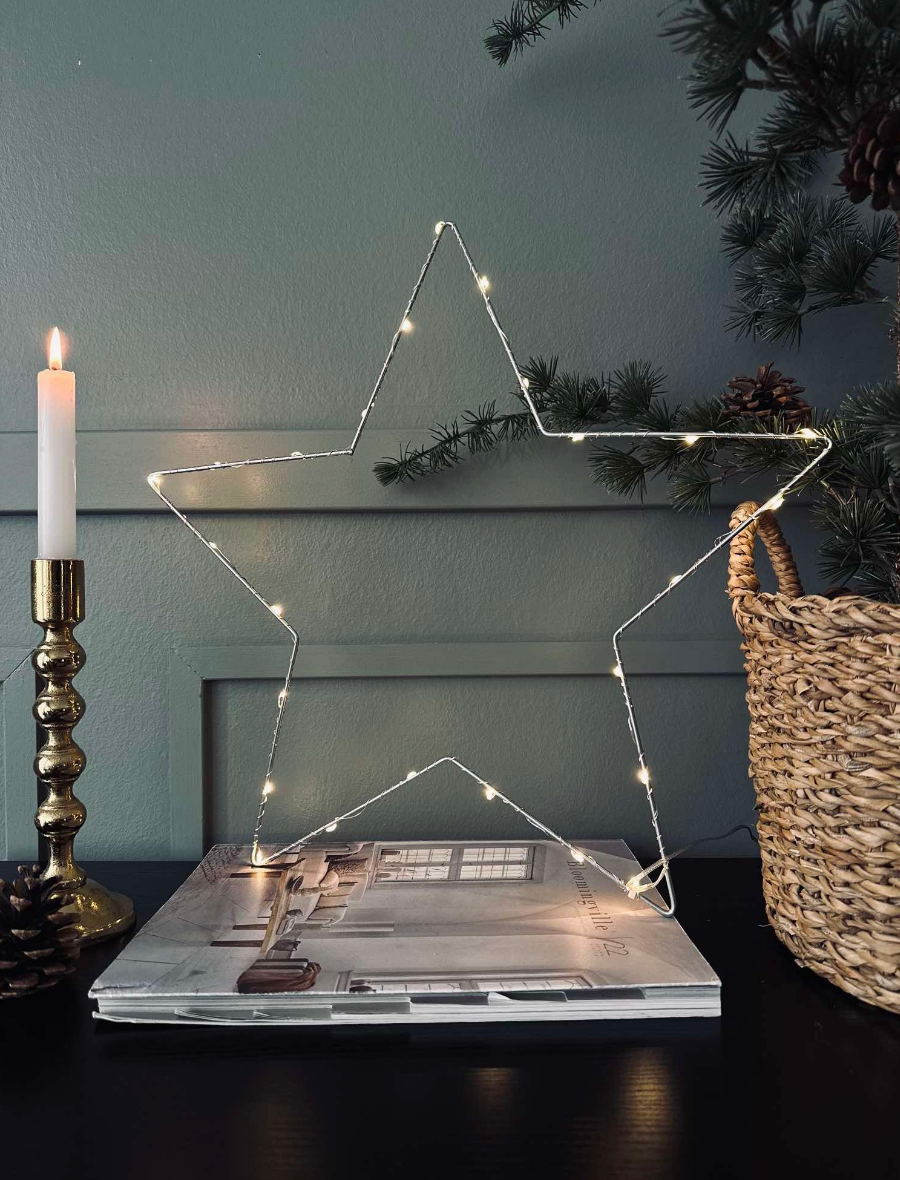 LED-stjerne Sølv 30 cm