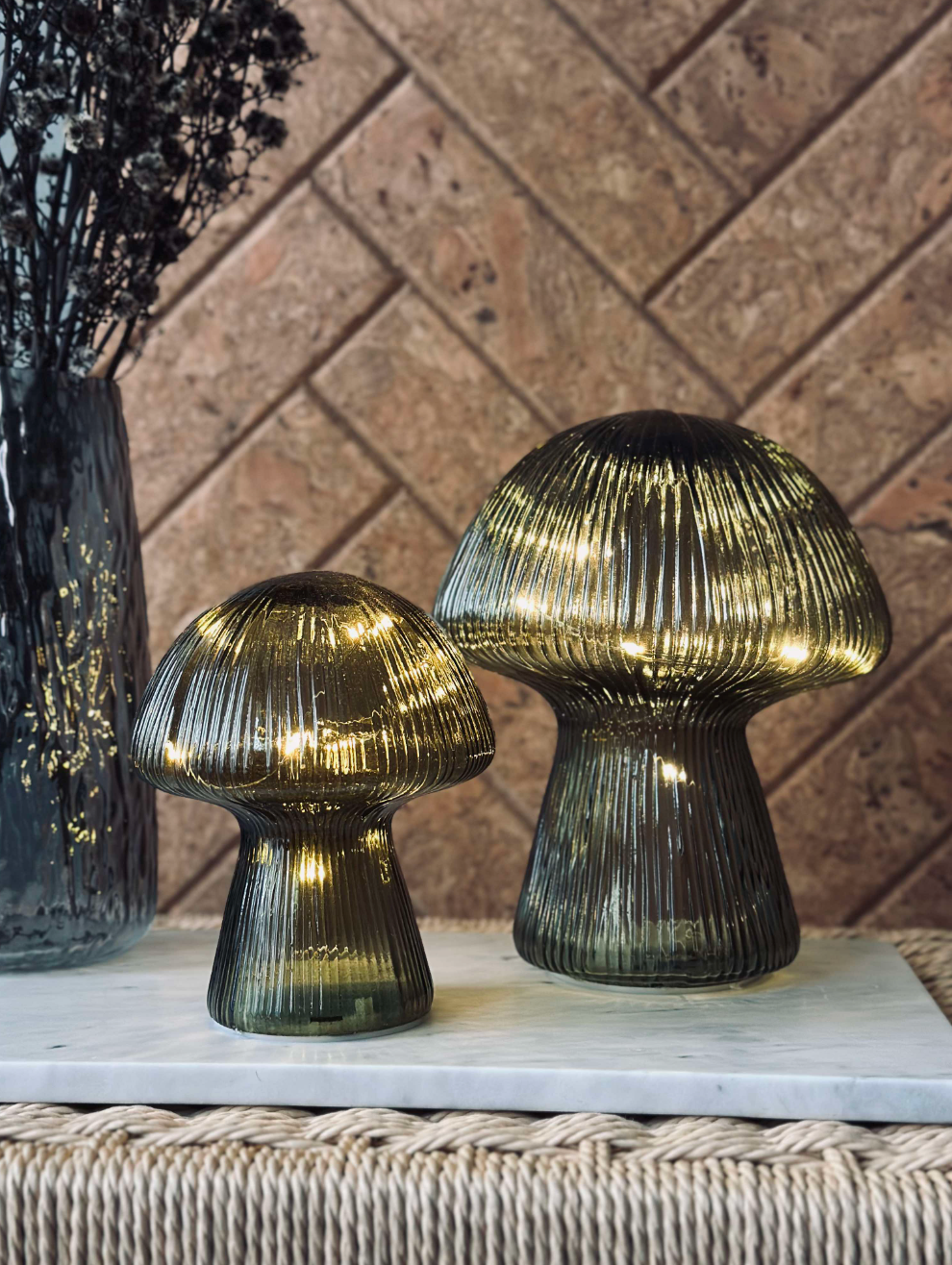 Mushroom med riller 20 cm - Grønn