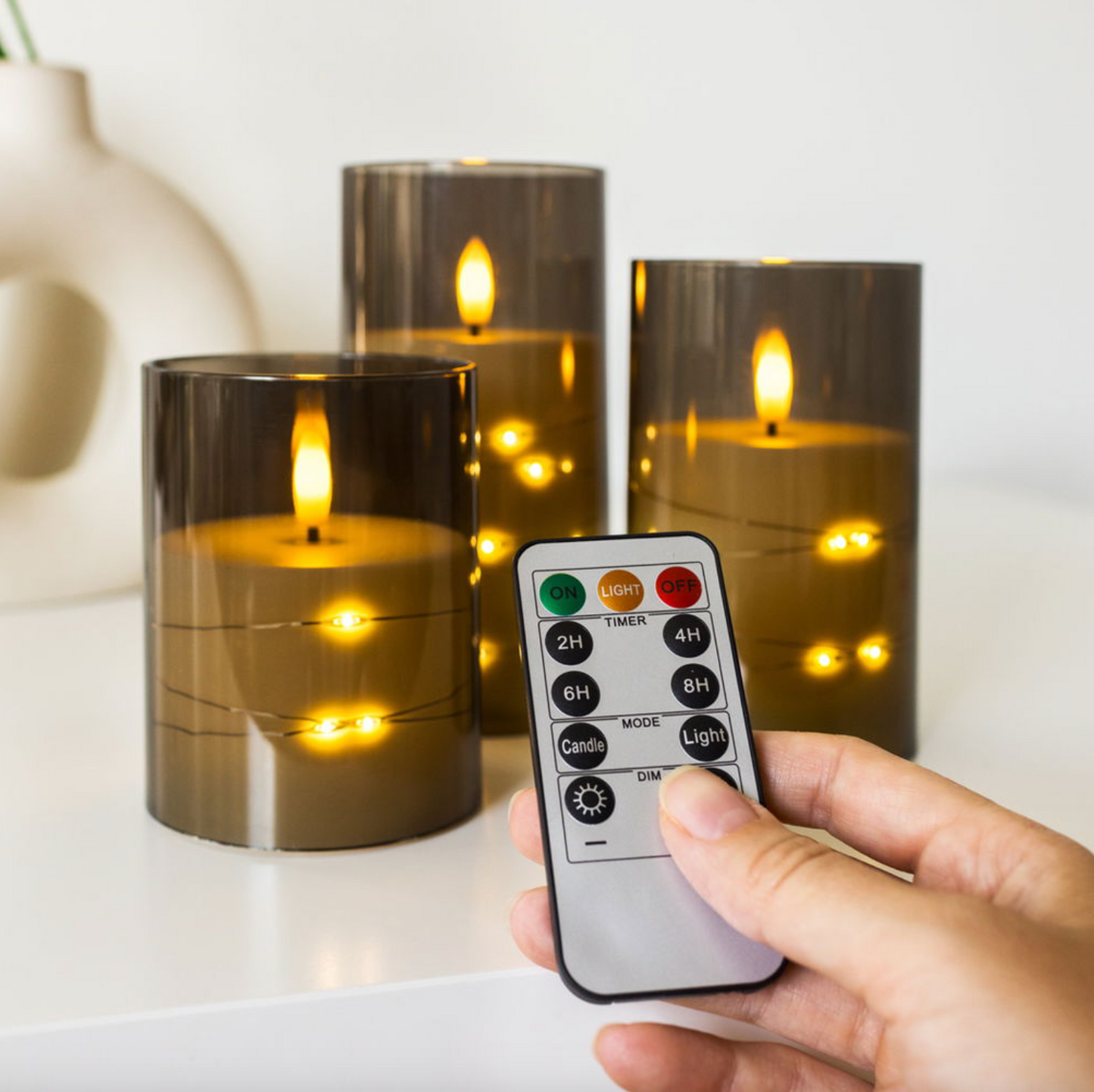 LED-lys ALMA 3 stk m. fjernkontroll
