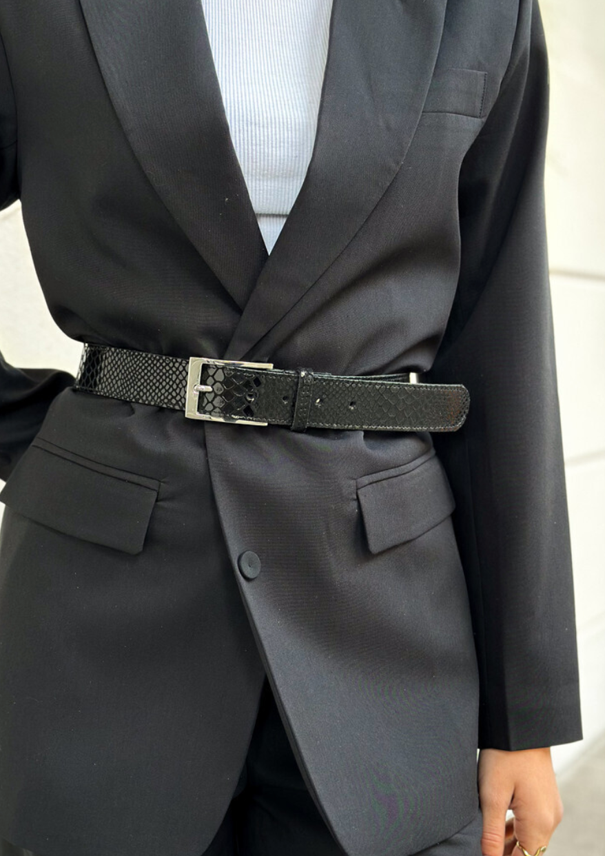Belte Alba - Black Croco